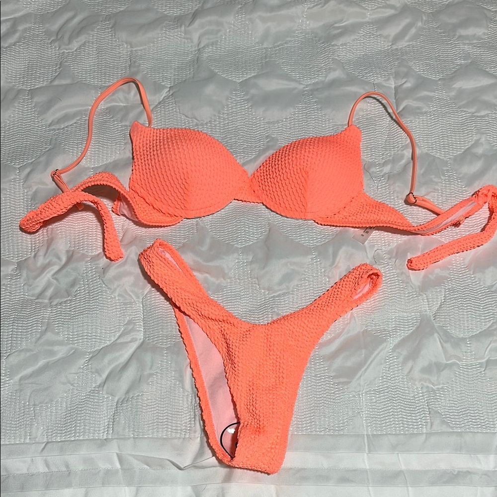 Neon coral shein Bikini Set size small